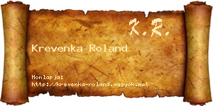 Krevenka Roland névjegykártya